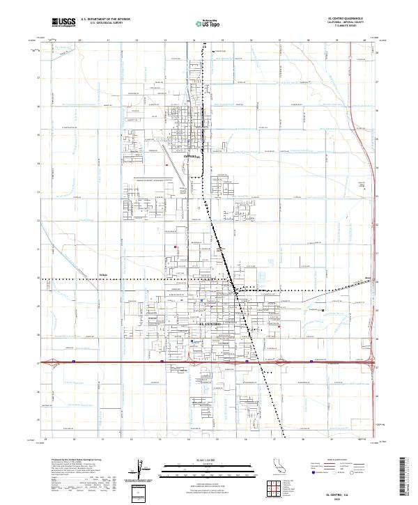 US Topo 7.5-minute map for El Centro CA