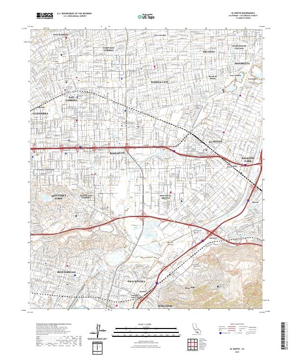 US Topo 7.5-minute map for El Monte CA