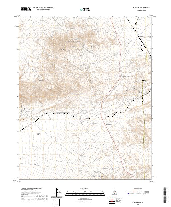 US Topo 7.5-minute map for El Paso Peaks CA