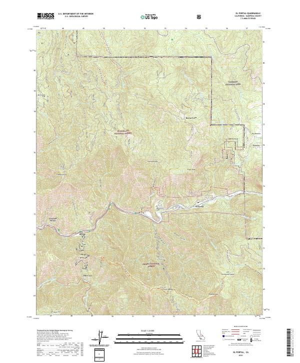 US Topo 7.5-minute map for El Portal CA