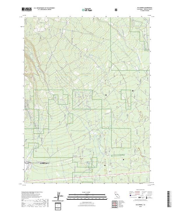 US Topo 7.5-minute map for Elk Spring CA