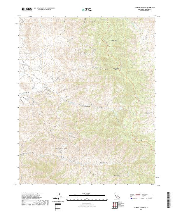 US Topo 7.5-minute map for Emerald Mountain CA