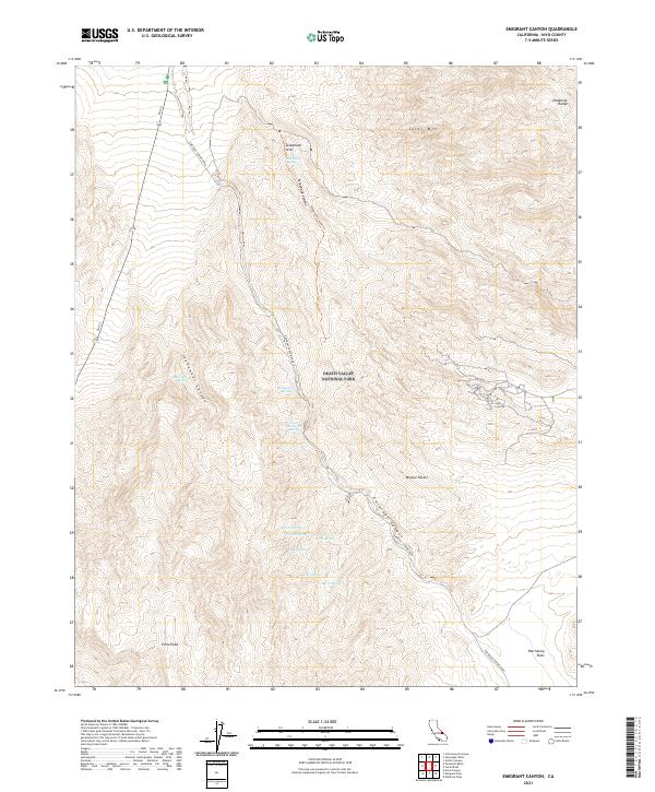 US Topo 7.5-minute map for Emigrant Canyon CA
