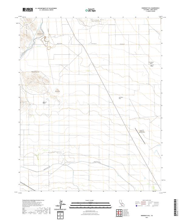 US Topo 7.5-minute map for Emigrant Hill CA