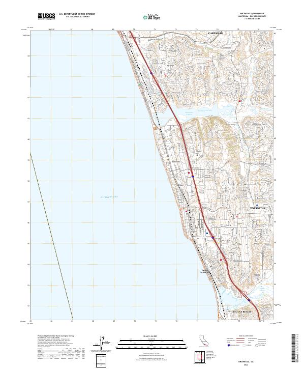 US Topo 7.5-minute map for Encinitas CA