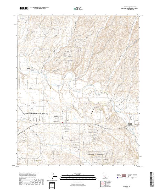 US Topo 7.5-minute map for Estrella CA