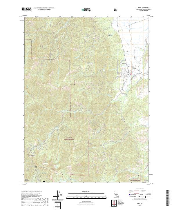 US Topo 7.5-minute map for Etna CA