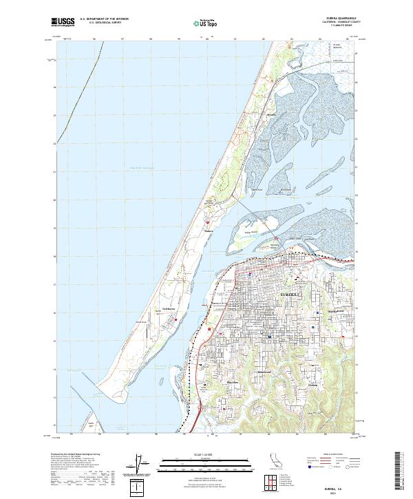 US Topo 7.5-minute map for Eureka CA