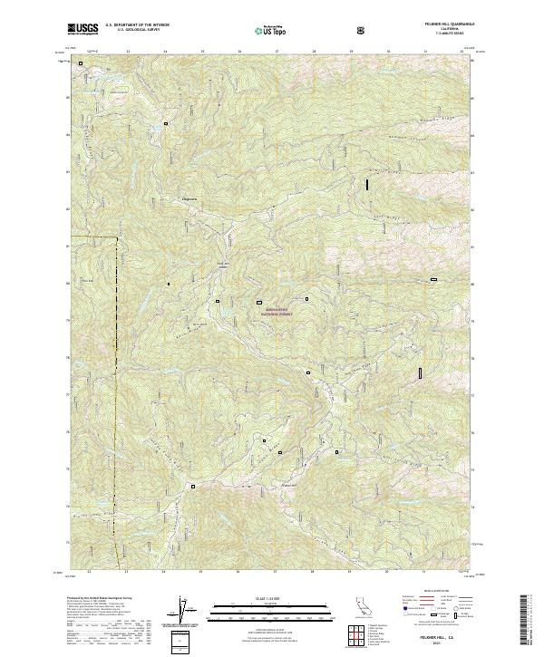 US Topo 7.5-minute map for Felkner Hill CA