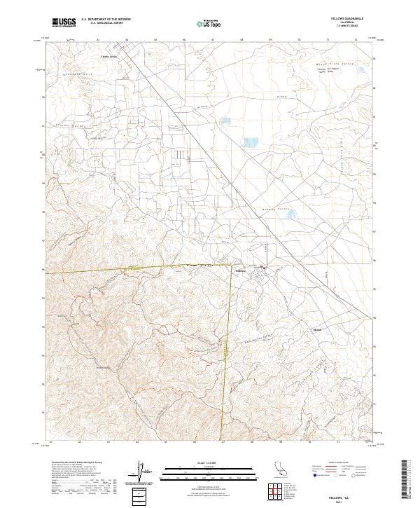 US Topo 7.5-minute map for Fellows CA