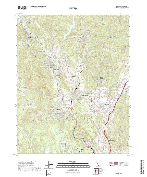 US Topo 7.5-minute map for Felton CA