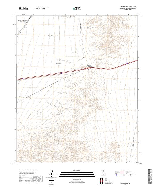 US Topo 7.5-minute map for Fenner Spring CA