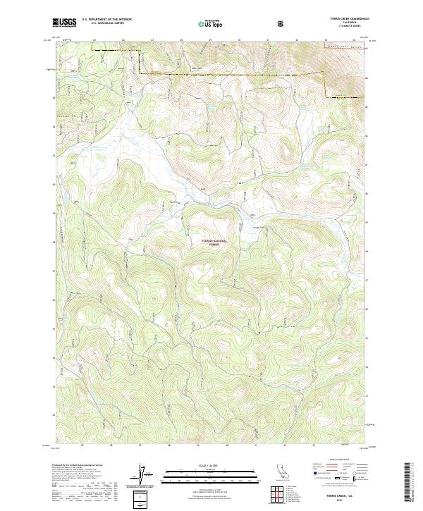US Topo 7.5-minute map for Ferris Creek CA