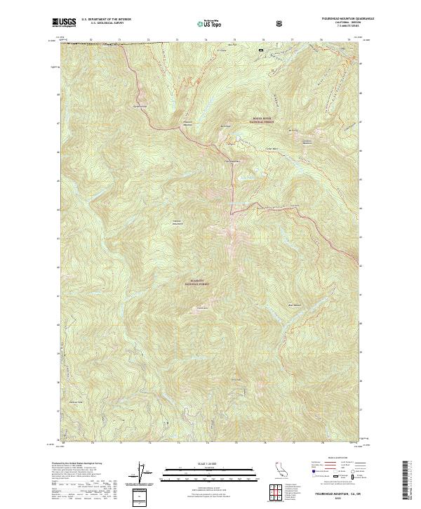 US Topo 7.5-minute map for Figurehead Mountain CAOR