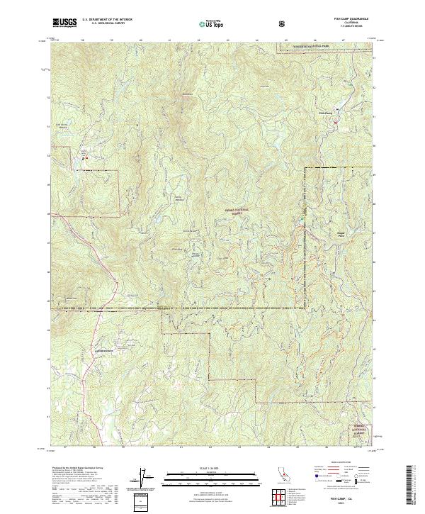 US Topo 7.5-minute map for Fish Camp CA