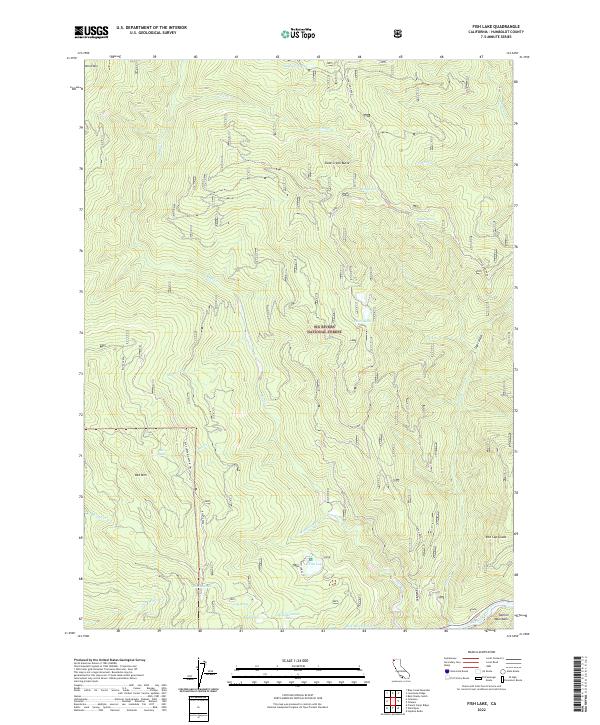 US Topo 7.5-minute map for Fish Lake CA