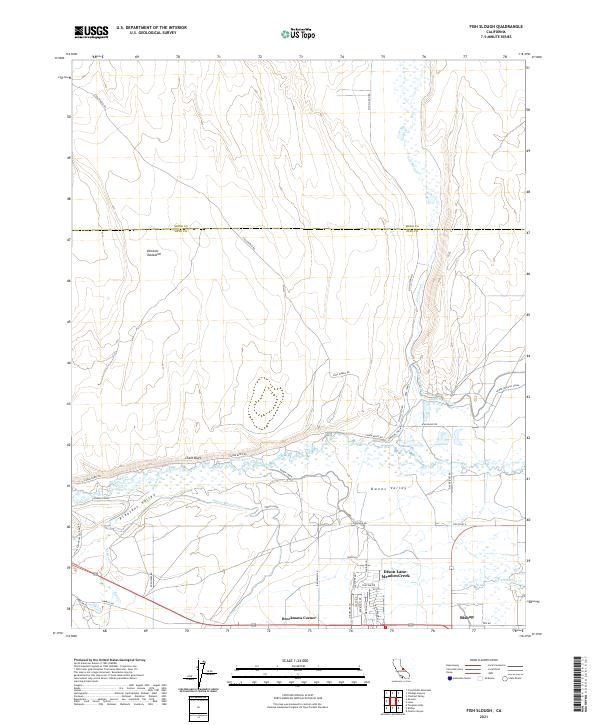 US Topo 7.5-minute map for Fish Slough CA