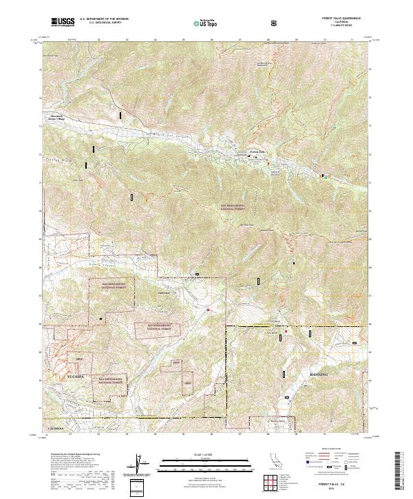 US Topo 7.5-minute map for Forest Falls CA