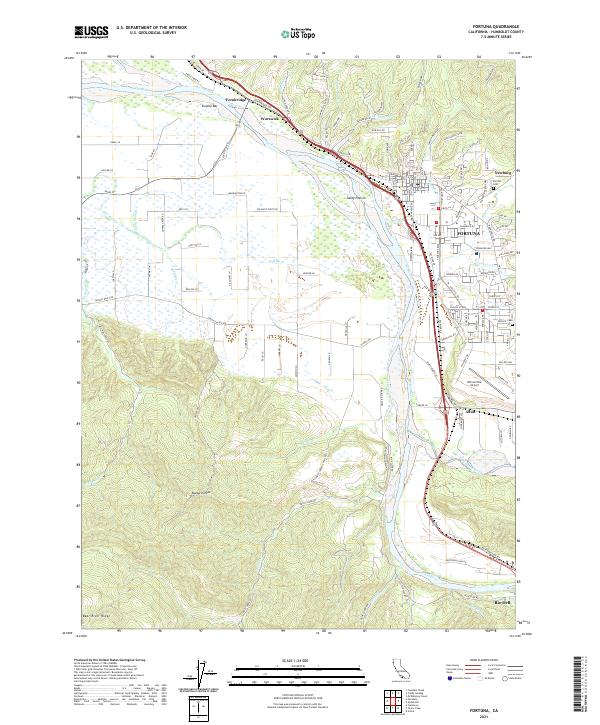 US Topo 7.5-minute map for Fortuna CA