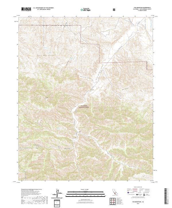 US Topo 7.5-minute map for Fox Mountain CA