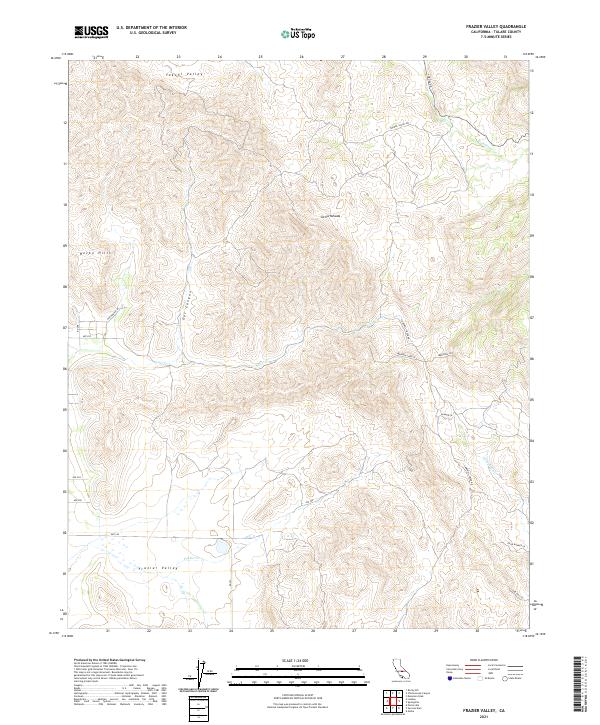 US Topo 7.5-minute map for Frazier Valley CA
