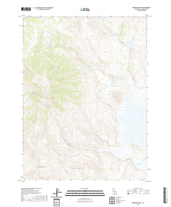 US Topo 7.5-minute map for Fredonyer Peak CA
