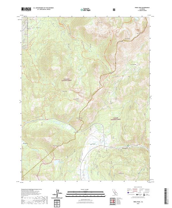 US Topo 7.5-minute map for Freel Peak CA