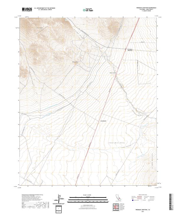 US Topo 7.5-minute map for Freeman Junction CA