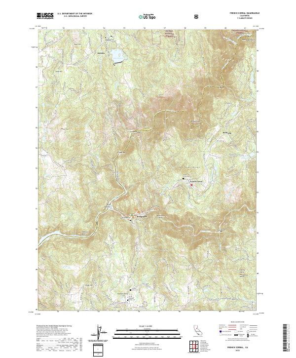 US Topo 7.5-minute map for French Corral CA