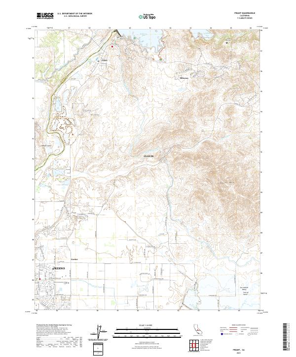 US Topo 7.5-minute map for Friant CA