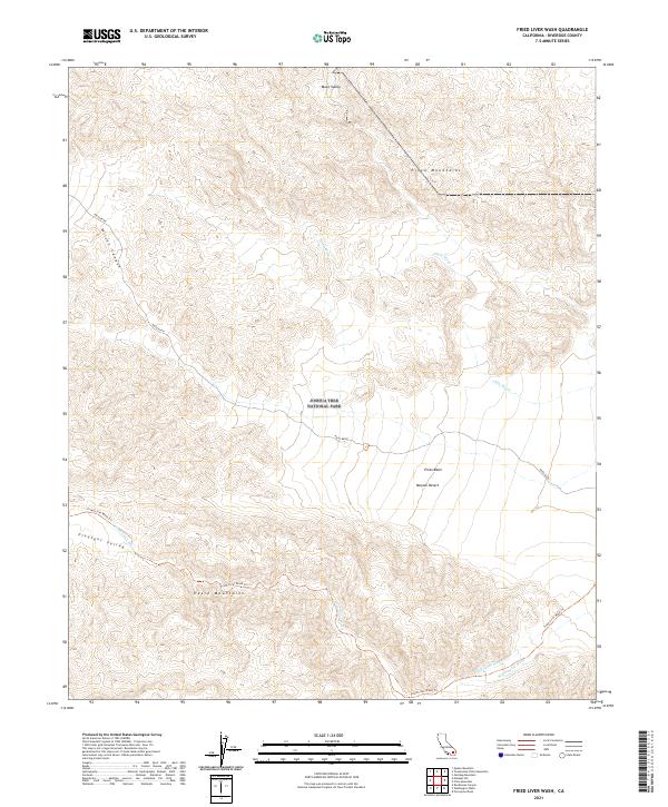 US Topo 7.5-minute map for Fried Liver Wash CA