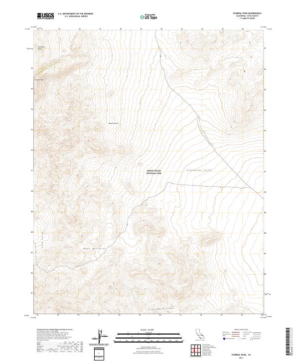 US Topo 7.5-minute map for Funeral Peak CA