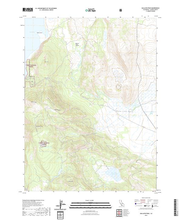 US Topo 7.5-minute map for Gallatin Peak CA