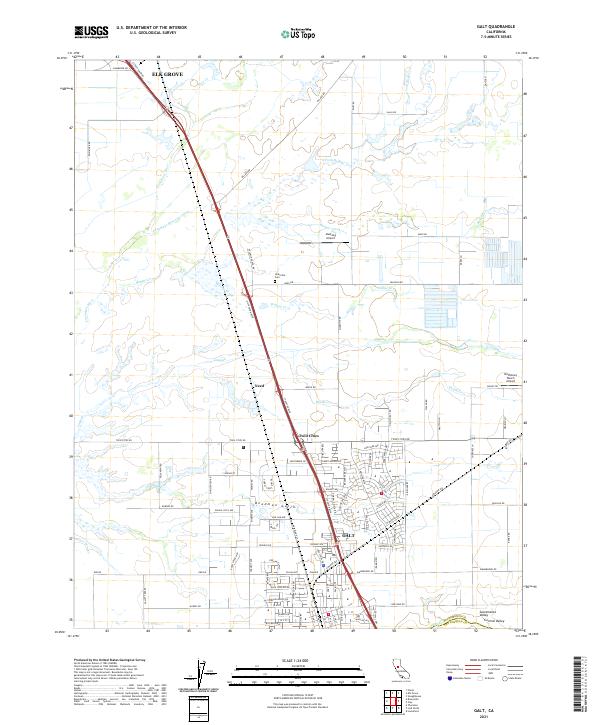 US Topo 7.5-minute map for Galt CA