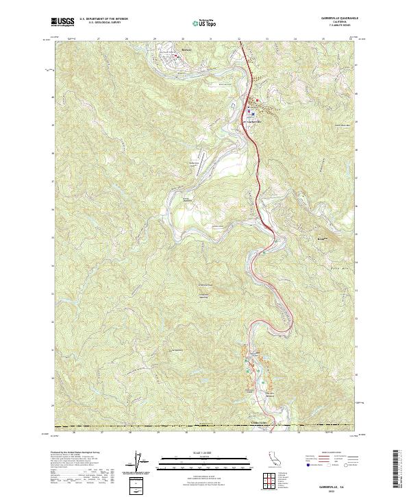 US Topo 7.5-minute map for Garberville CA