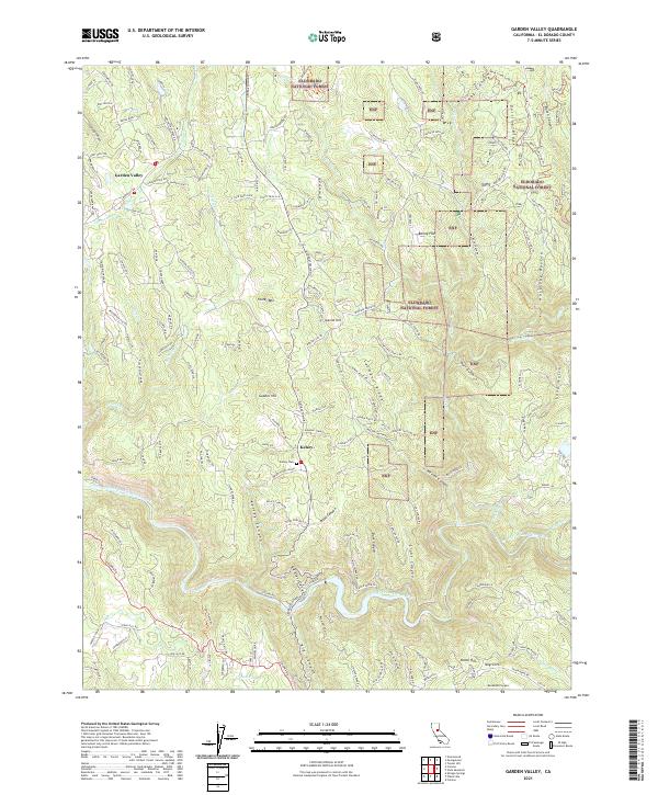 US Topo 7.5-minute map for Garden Valley CA