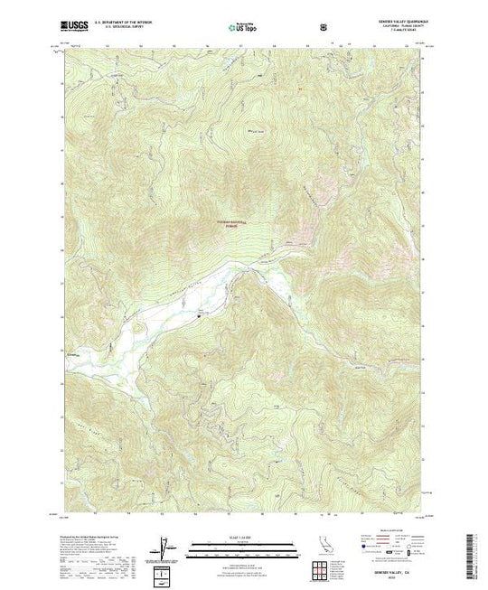 US Topo 7.5-minute map for Genesee Valley CA – American Map Store