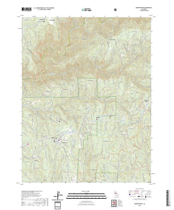 US Topo 7.5-minute map for Georgetown CA