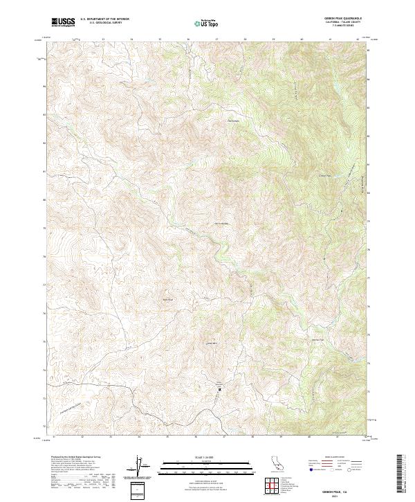 US Topo 7.5-minute map for Gibbon Peak CA