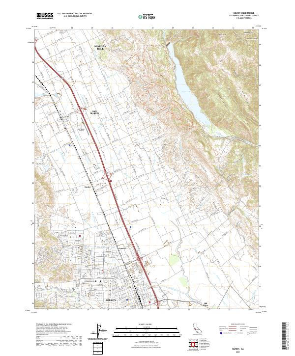 US Topo 7.5-minute map for Gilroy CA