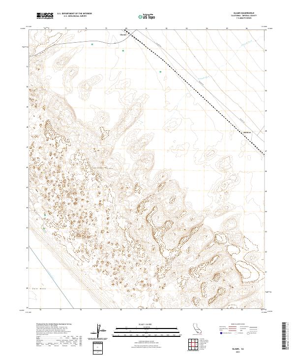 US Topo 7.5-minute map for Glamis CA
