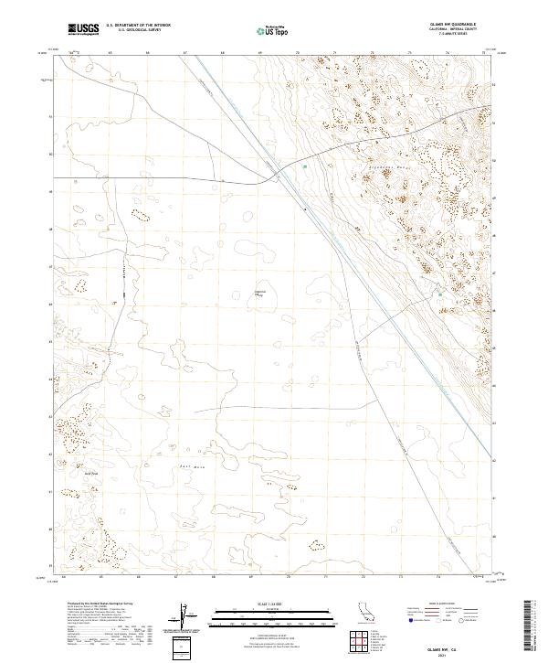 US Topo 7.5-minute map for Glamis NW CA