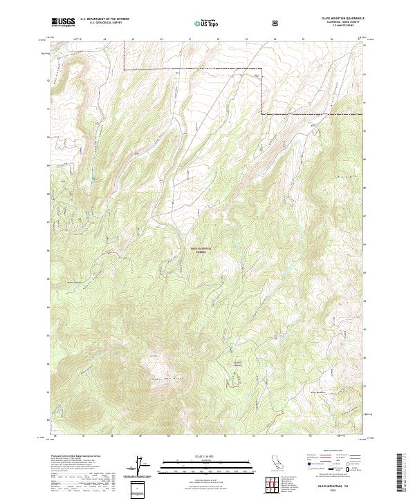 US Topo 7.5-minute map for Glass Mountain CA