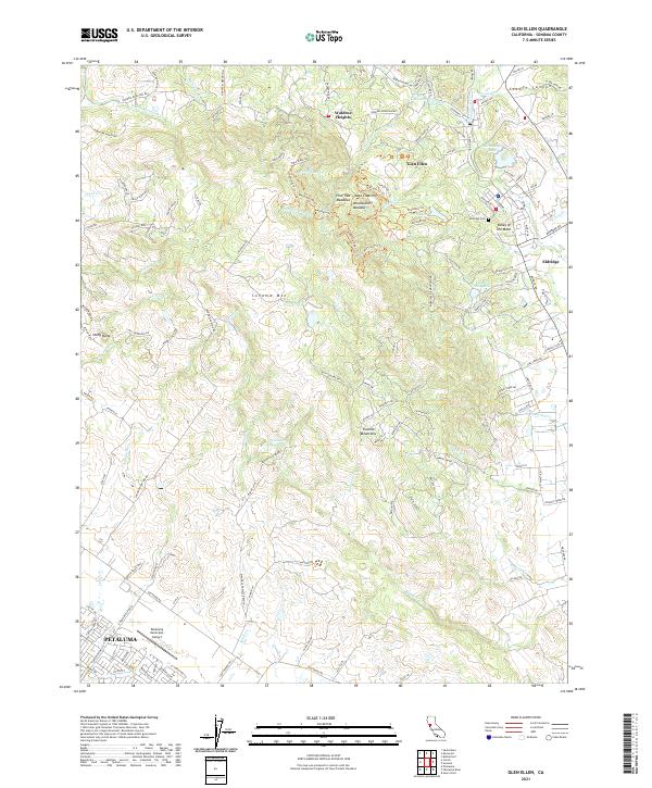 US Topo 7.5-minute map for Glen Ellen CA