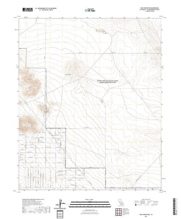 US Topo 7.5-minute map for Goat Mountain CA