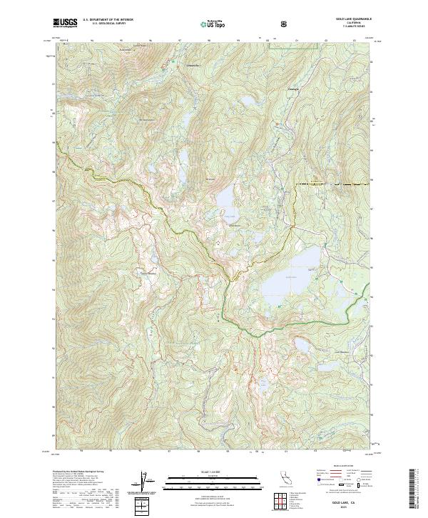 US Topo 7.5-minute map for Gold Lake CA