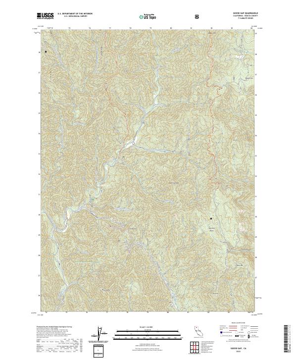 US Topo 7.5-minute map for Goose Gap CA