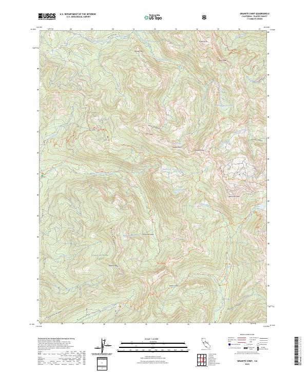 US Topo 7.5-minute map for Granite Chief CA