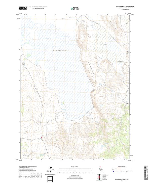 US Topo 7.5-minute map for Grasshopper Valley CA