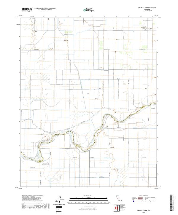 US Topo 7.5-minute map for Gravelly Ford CA
